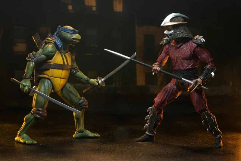 Neca Teenage Mutant Ninja Turtles (1990 Movie) Roof Top Battle Shredder vs Leo