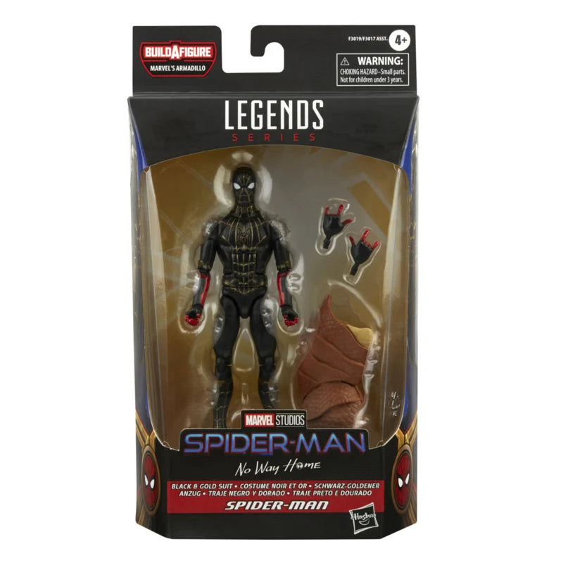 Marvel Legends Spider-Man traje negro y dorado [BAF Armadillo]