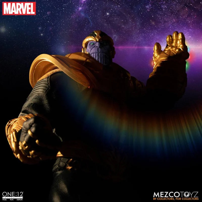 Figura de acción Mezco Marvel Universe Thanos a escala 1/12 con luz