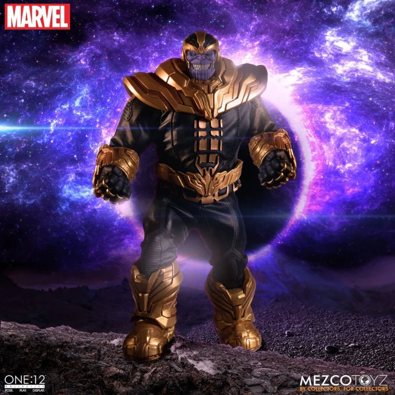 Figura de acción Mezco Marvel Universe Thanos a escala 1/12 con luz