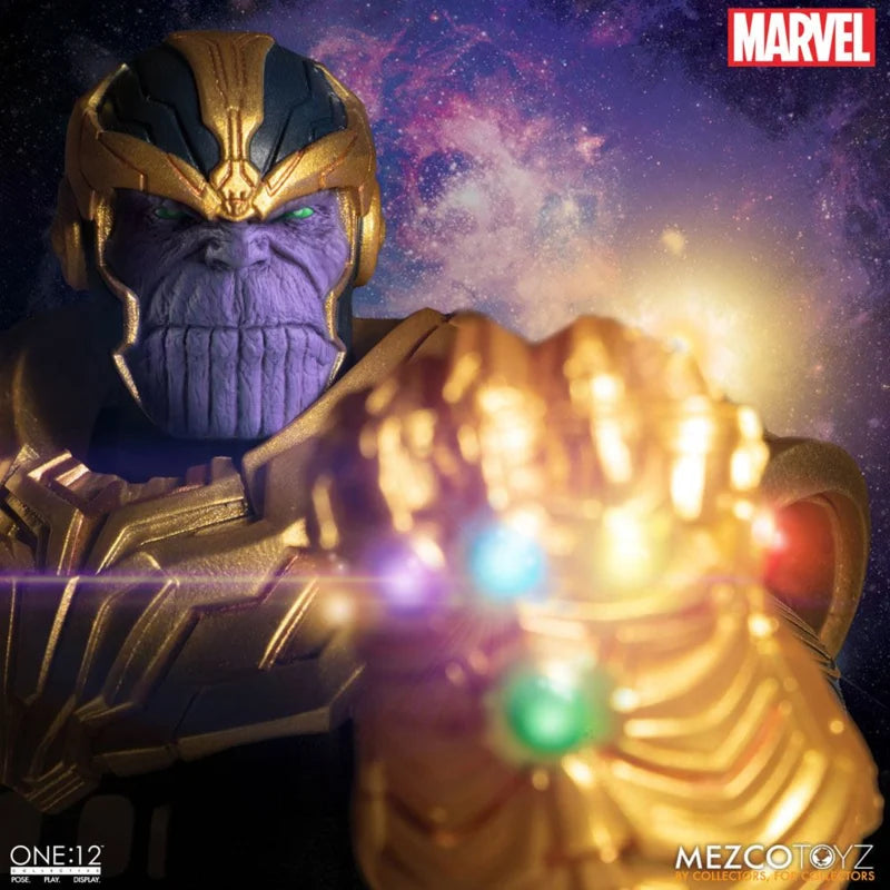 Figura de acción Mezco Marvel Universe Thanos a escala 1/12 con luz