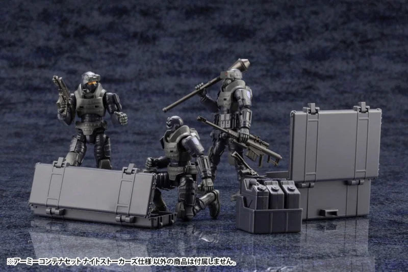 Kit de modelo de plástico Hexa Gear 1/24 Army Container Set Night Stalkers Ver.