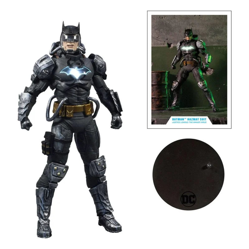 McFarlane Toys DC Multiverse Figura de Acción Batman Traje Hazmat Gold Label con Símbolo de Batman Iluminado