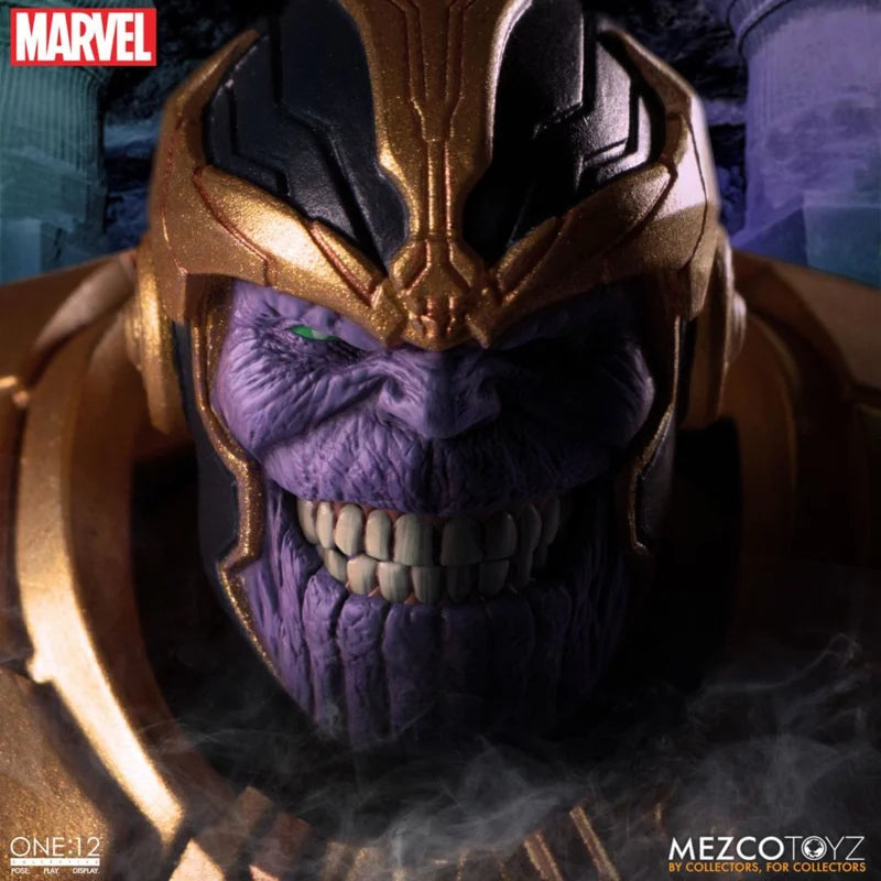 Figura de acción Mezco Marvel Universe Thanos a escala 1/12 con luz