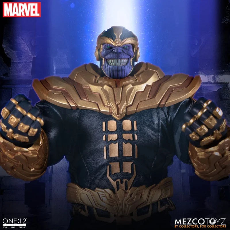 Figura de acción Mezco Marvel Universe Thanos a escala 1/12 con luz