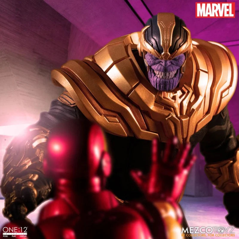 Figura de acción Mezco Marvel Universe Thanos a escala 1/12 con luz
