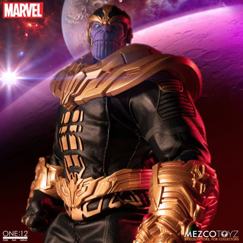 Figura de acción Mezco Marvel Universe Thanos a escala 1/12 con luz