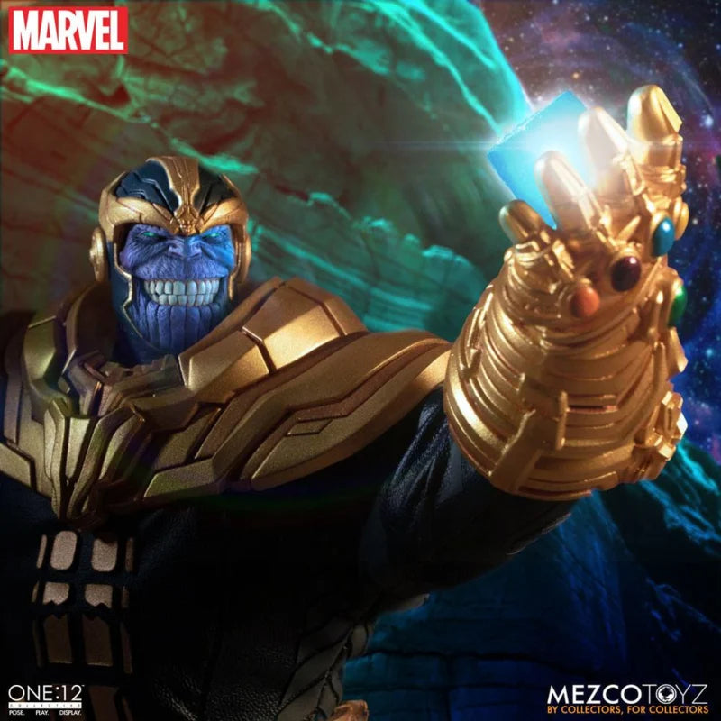 Figura de acción Mezco Marvel Universe Thanos a escala 1/12 con luz