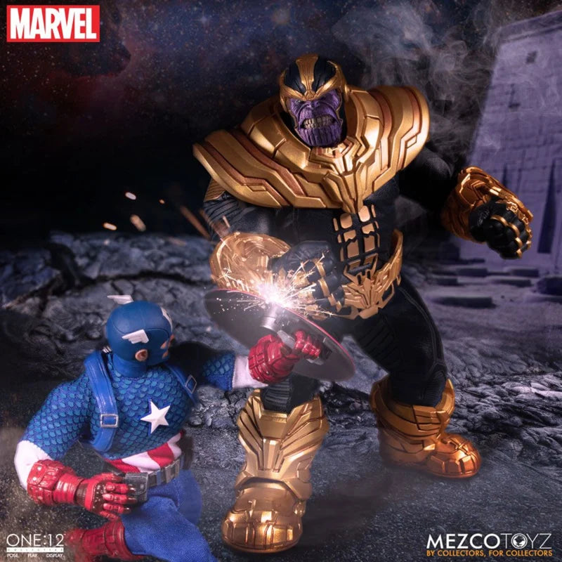 Figura de acción Mezco Marvel Universe Thanos a escala 1/12 con luz