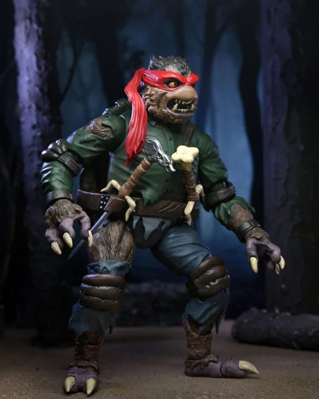 Neca Universal Monsters x Teenage Mutant Ninja Turtles Ultimate Raphael como The Wolfman