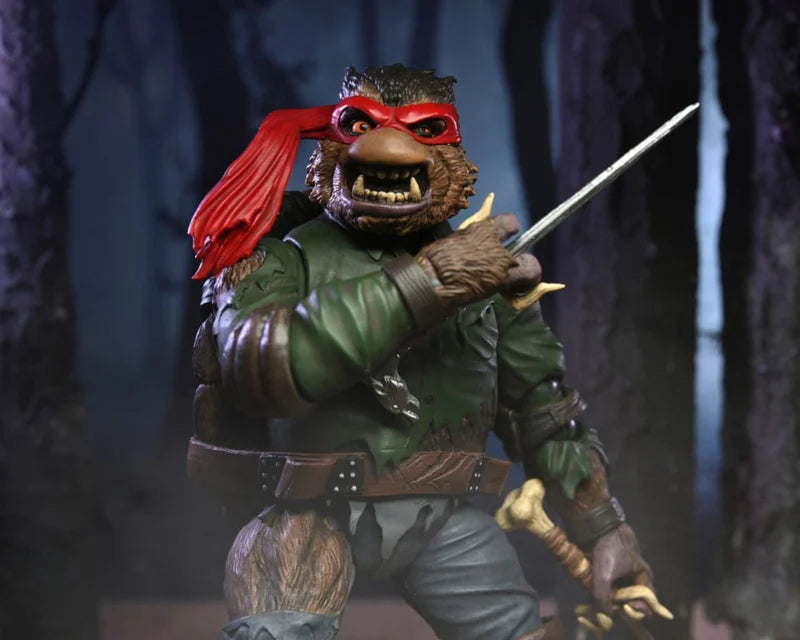 Neca Universal Monsters x Teenage Mutant Ninja Turtles Ultimate Raphael como The Wolfman