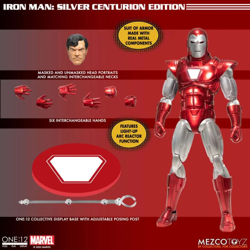 Figurine One:12 Collective Iron Man Silver Centurion - Précommande
