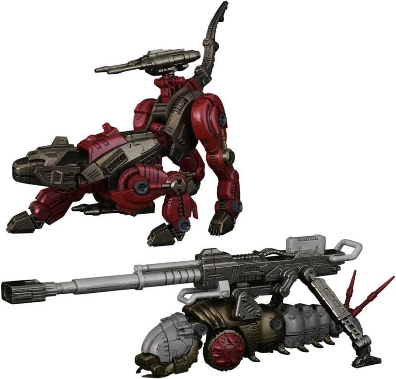Coffret de 2 maquettes en plastique Takara Zoids 1/100 RMZ-010 Canoly Molga & Hell Cat Base Guards