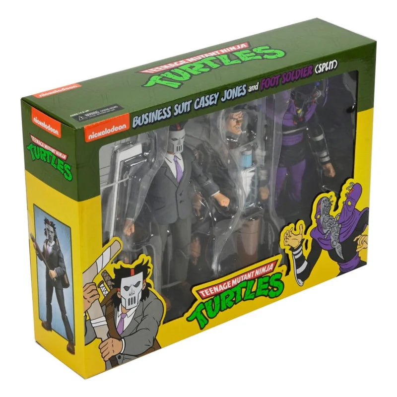 Teenage Mutant Ninja Turtles (Serie animada) Paquete de 2: Casey Jones con traje de negocios y soldado del Clan del Pie dividido