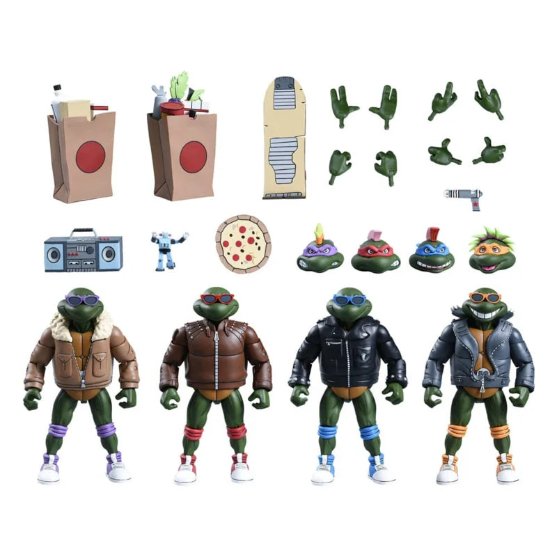 Figurines articulées (dessin animé) Tortues Ninja - Lot de 4 Punk Turtles